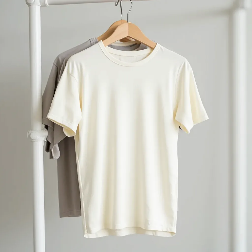 Proper care instructions for linen-cotton blend clothing showing flat drying technique and gentle handling methods