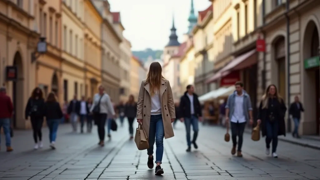 Prague Old Town Square with people wearing everyday comfortable wear